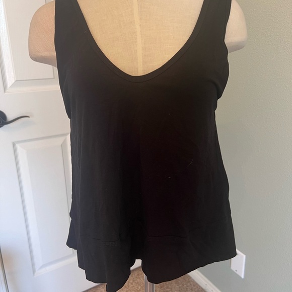 Onzie Om Tank. Black Crisscross Back Tank Top - Picture 3 of 4
